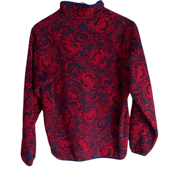 Patagonia Synchilla Snap T Lotus Flower Pullover in Barceloneta Red - Picture 2 of 16
